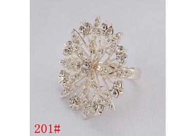 Tangpan Portatovaglioli Con Strass E Perle - Anelli Portatovaglioli Oro Chiaro Trasparente, Per Matrimoni E Feste, 44mm