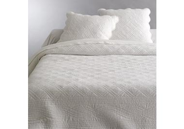 Couverture De Lit Mariage Coton Blanc Fait Main Au Crochet - Taille Lit Double (occasion)