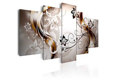 Visario Quadro Su Tela Fiori XXL 160x70 Cm: Stampa D'Arte Su 4 Tele, Pronto Da Appendere, Telaio In Legno, Decorazione Parete Moderna